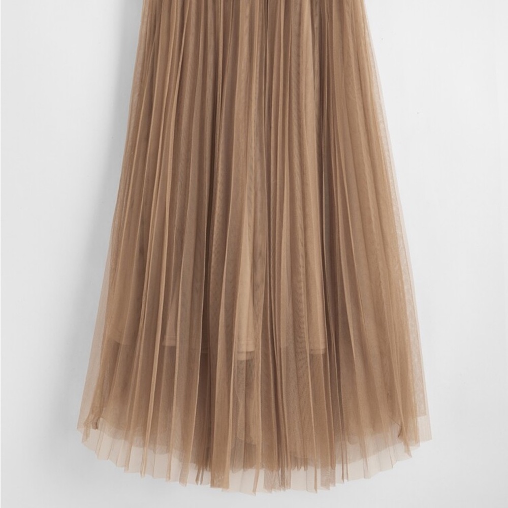 Wideband waist pleated mesh Skirt - Picture 5 of 5